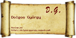 Dolgos György névjegykártya